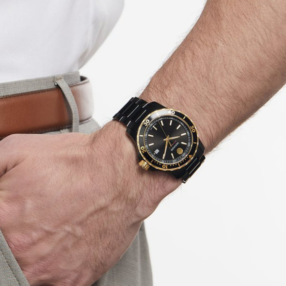 Movado 800 Series Black Dial Black Steel Strap Watch For Men - 2600162 Buy Now By Movado