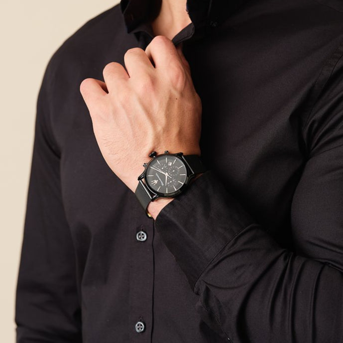 Maserati Epoca Chronograph Black Dial Black Mesh Strap Watch For Men - R8873618013 Buy Now By Maserati
