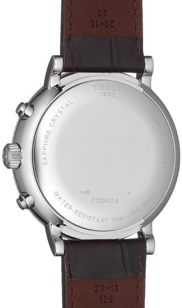 Tissot Carson Premium Chronograph White Dial Brown Leather Strap Watch For Men - T122.417.16.011.00 Buy Now By Tissot