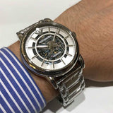 Emporio Armani Meccanico Automatic Silver Dial Silver Steel Strap Watch for Men - AR60006 Buy Now By Emporio Armani