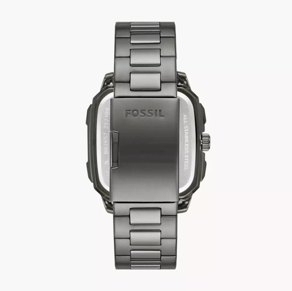 Fossil Inscription Multifunction Silver Dial Grey Steel Strap Watch for Men - BQ2657 Buy Now By Fossil