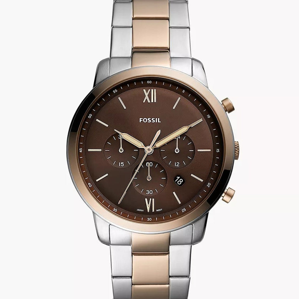 Fossil Neutra Chronograph Brown Dial Two Tone Steel Strap Watch for Men - FS5869 Buy Now By Fossil