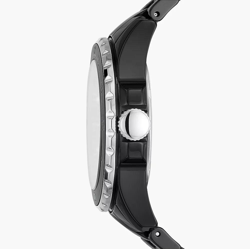 Fossil FB-01 Three-Hand Black Dial Black Ceramic Strap Watch for Women - CE1108 Buy Now By Fossil