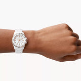 Fossil FB-01 Analog White Dial White Ceramic Strap Watch for Women - CE1107 Buy Now By Fossil