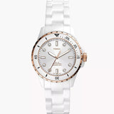 Fossil FB-01 Analog White Dial White Ceramic Strap Watch for Women - CE1107 Buy Now By Fossil