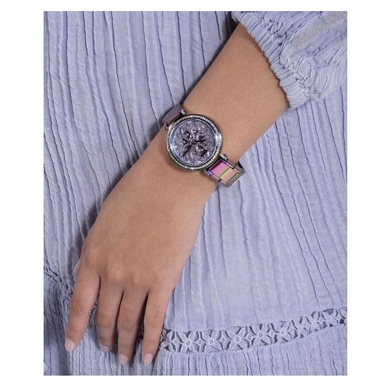 Guess Lily Analog Purple Dial Purple Steel Strap Watch For Women - GW0528L4 Buy Now By Guess