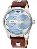 Diesel Mini Daddy LIght Blue Dial Brown Leather Strap Watch For Men - DZ7321 Buy Now By Diesel