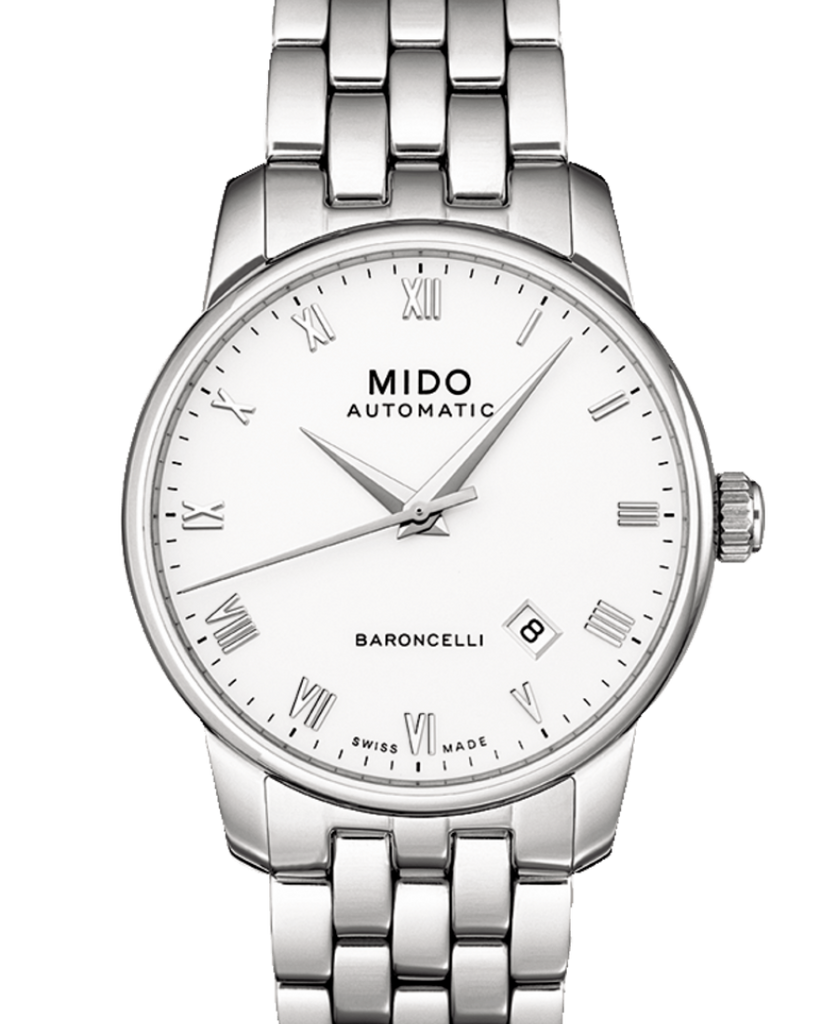 Mido Baroncelli III Automatic White Dial Silver Steel Strap Watch For Women - M7600.4.26.1 Buy Now By Mido