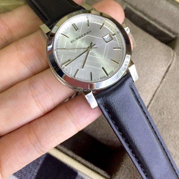 Burberry The City Silver Dial Black Leather Strap Watch for Women - BU9106 Buy Now By Burberry