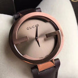 Gucci Interlocking Iconic Brown Dial Brown Leather Strap Watch For Women - YA133207 Buy Now By Gucci