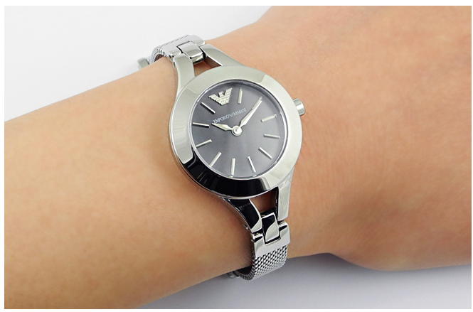 Emporio Armani Classic Quartz Black Dial Silver Steel Strap Watch For Women - AR7328 Buy Now By Emporio Armani