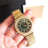 Michael Kors Kerry Green Dial Gold Steel Strap Watch for Women - MK3409 Buy Now By Michael Kors