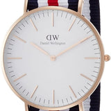 Daniel Wellington Classic Canterbury White Dial Two Tone Nylon Strap Watch For Men - DW00100002 Buy Now By Daniel Wellington