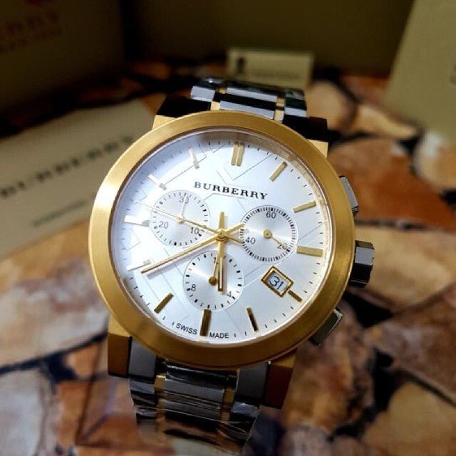 Burberry The City White Dial Two Tone Steel Strap Watch for Men - BU9751 Buy Now By Burberry