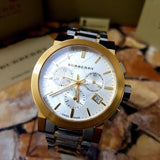 Burberry The City White Dial Two Tone Steel Strap Watch for Men - BU9751 Buy Now By Burberry