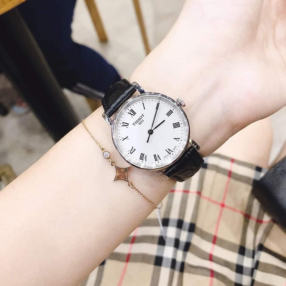 Tissot Everytime Small White Dial Black Leather Strap Watch For Women - T109.210.16.033.00 Buy Now By Tissot