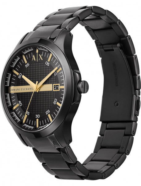 Armani Exchange Hampton Chronograph Black Dial Black Steel Strap Watch For Men - AX2413 Buy Now By Armani Exchange