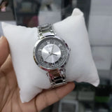 Guess Night Life Clear Silver Dial Silver Steel Strap Watch for Women - GW0470L1 Buy Now By Guess