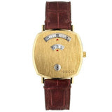 Gucci Grip Quartz Gold Dial Maroon Leather Strap Watch For Women - YA157402 Buy Now By Gucci