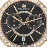 Swarovski Citra Sphere Chronograph Black Dial Black Leather Strap Watch for Women - 5055209 Buy Now By Swarovski