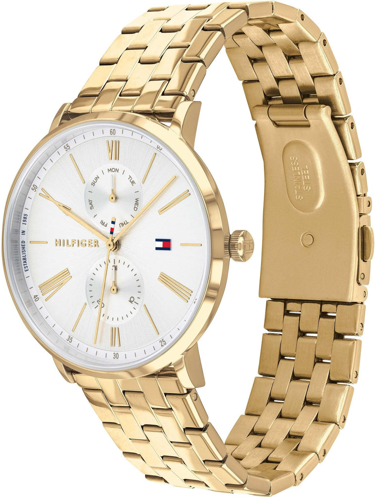 Tommy Hilfiger Jenna Quartz White Dial Gold Steel Strap Watch for Women - 1782069 Buy Now By Tommy Hilfiger