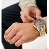 Armani Exchange Banks Chronograph Black Dial Gold Steel Strap Watch For Men - AX1721 Buy Now By Armani Exchange