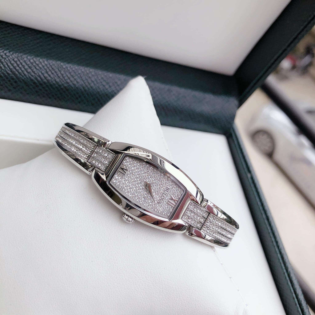 Bulova Crystal Collection Silver Dial Silver Steel Strap Watch for Women - 96L235 Buy Now By Bulova