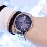 Emporio Armani Renato Blue Dial Silver Steel Strap Watch For Men - AR2472 Buy Now By Emporio Armani