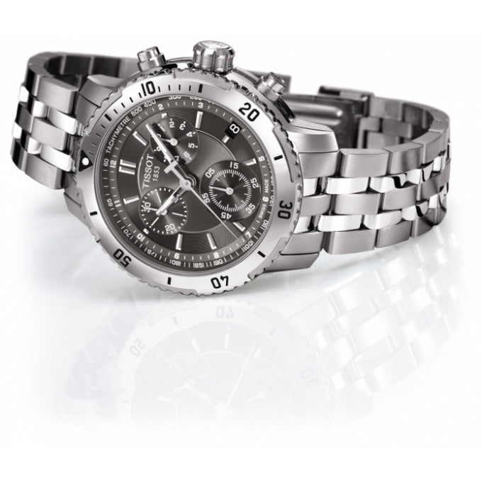 Tissot PRS 200 Grey Dial Chronograph Grey Dial Silver Steel Strap Watch For Men - T067.417.11.051.00 Buy Now By Tissot