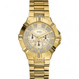 Guess Vista Diamonds Gold Dial Gold Steel Strap Watch for Women - W13573L1 Buy Now By Guess