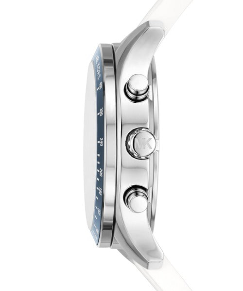 Michael Kors Berkley Chronograph Silver Dial White Rubber Strap Watch For Women - MKO1040 Buy Now By Michael Kors