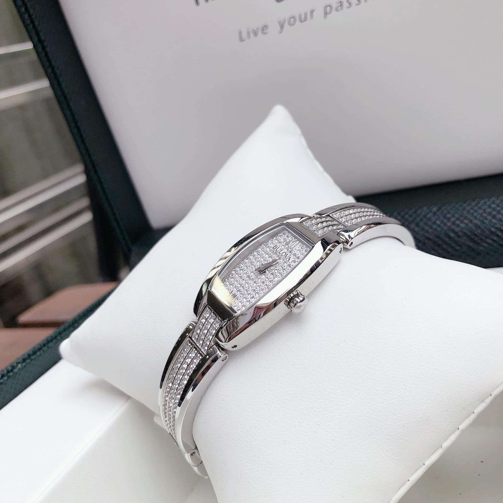 Bulova Crystal Collection Silver Dial Silver Steel Strap Watch for Women - 96L235 Buy Now By Bulova