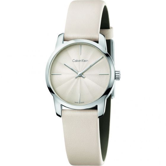 Calvin Klein City White Dial White Leather Strap Watch for Women - K2G231XH Buy Now By Calvin Klein