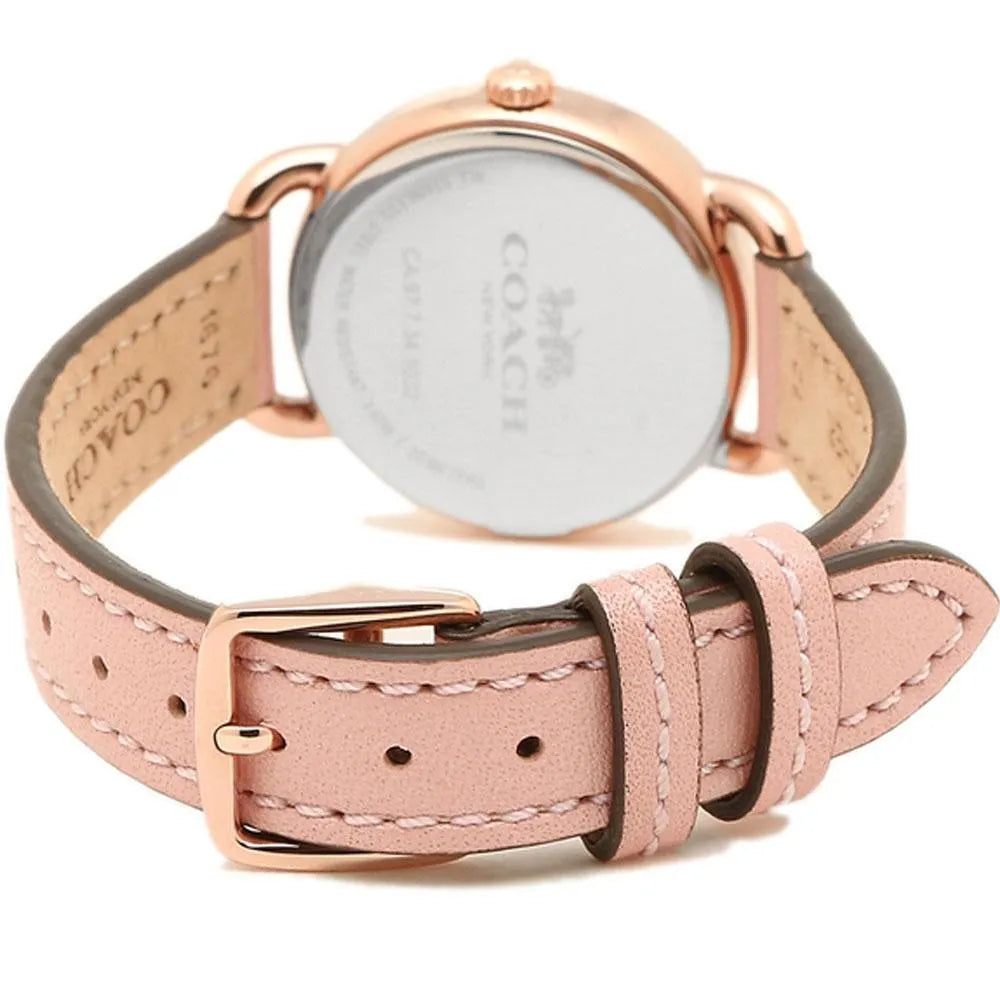 Coach Delancey Cream Dial Blush Pink Leather Strap Watch for Women - 14502750 Buy Now By Coach