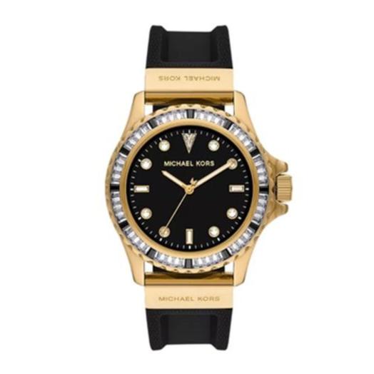 Michael Kors Everest Three-Hand Crystals Black Dial Black Rubber Strap Watch for Women - MK7440 Buy Now By Michael Kors