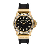Michael Kors Everest Three-Hand Crystals Black Dial Black Rubber Strap Watch for Women - MK7440 Buy Now By Michael Kors