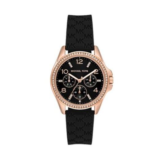 Michael Kors Mini Pilot Black Dial Black Silicone Strap Watch For Women - MK7373 Buy Now By Michael Kors