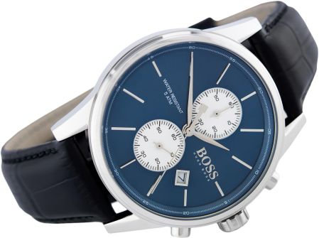 Hugo Boss Jet Blue Dial Black Leather Strap Watch for Men - 1513283 Buy Now By Hugo Boss
