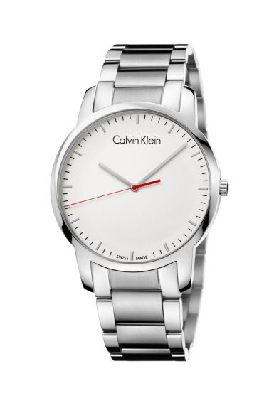 Calvin Klein City Quartz White Dial Silver Steel Strap Watch for Men - K2G2G1Z6 Buy Now By Calvin Klein