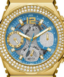 Guess Fusion Chronograph Blue Dial Blue Leather Strap Watch For Women - GW0553L3 Buy Now By Guess