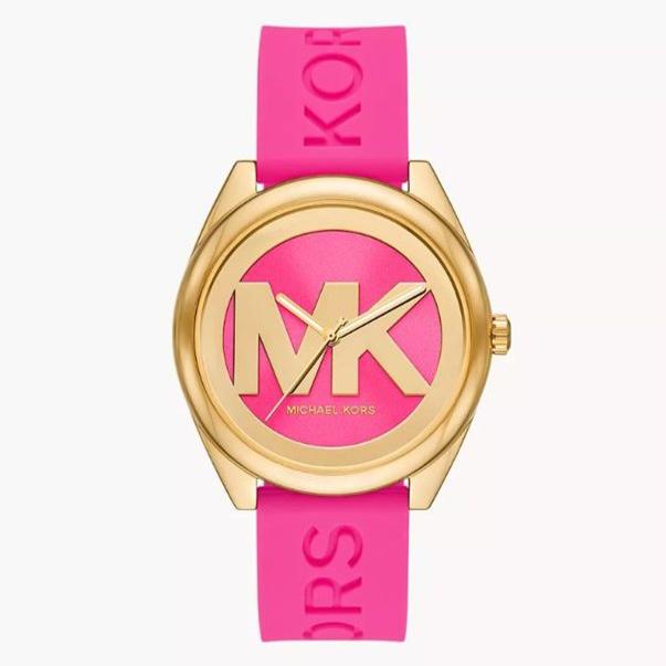Michael Kors Janelle Quartz Pink Dial Pink Rubber Strap Watch For Women - MK7349 Buy Now By Michael Kors