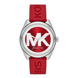 Michael Kors Janelle Three Hand Red Dial Red Rubber Strap Watch For Women - MK7144 Buy Now By Michael Kors