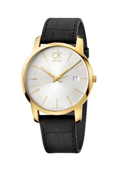 Calvin Klein City Mother of Pearl White Dial Black Leather Strap Watch for Men - K2G2G5C6 Buy Now By Calvin Klein