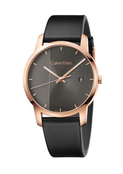 Calvin Klein City Quartz Grey Dial Black Leather Strap Watch for Men - K2G2G6C3 Buy Now By Calvin Klein