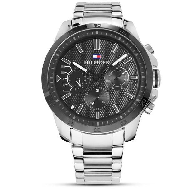 Tommy Hilfiger Iconic Quartz Black Dial Silver Steel Strap Watch for Men - 1791564 Buy Now By Tommy Hilfiger