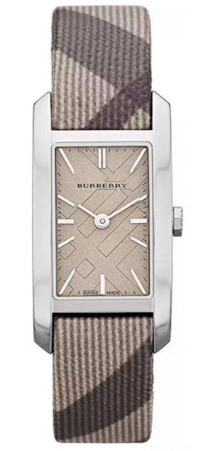 Burberry Nova Check Silver Dial Two Tone Leather Strap Watch For Women - BU9404 Buy Now By Burberry