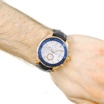 Guess Pinnacle Chronograph White Dial Blue Leather Strap Watch For Men - W0673G6 Buy Now By Guess