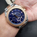 Fossil Machine Blue Dial Two Tone Steel Strap Watch for Men - FS5037 Buy Now By Fossil