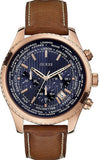 Guess Persuit Chronograph Blue Dial Brown Leather Strap Watch for Men - W0500G1 Buy Now By Guess
