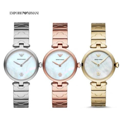 Emporio Armani Arianna White Mother of Pearl Dial Rose Gold Steel Strap Watch For Women - AR11236 Buy Now By Emporio Armani